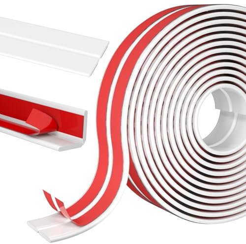 Selbstklebend Kantenschutz Leisten – Flexible Weichsockelleiste für Türen, Fenster, Wände, Küche, Fliesen – 20Ft Wasserdichte Rolle, Einfach Schneidbar, Ideal für Heimwerker und Renovierungen