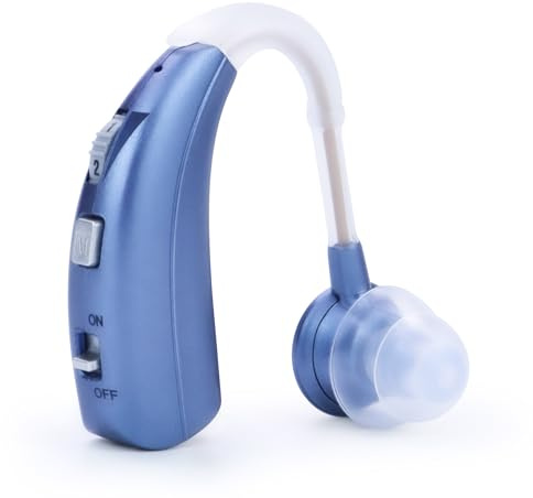 Britzgo aufladbares Gerät mit Dual-Modus,40 Stunden klares Hören,weiche TPE-Ohrhaken (1, Blue)