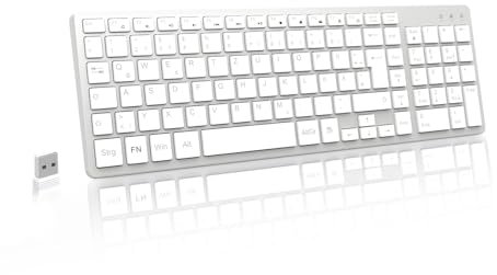 LeadsaiL Tastatur Kabellose, 2,4 GHz Funktastatur, Kompakte Größe QWERTZ Deutsches Layout mit Nummernblock, Flüsterleiser Tastenanschlag, USB Nano Empfänger für HP/Lenovo/Dell PC/Laptop und Mac-Silber