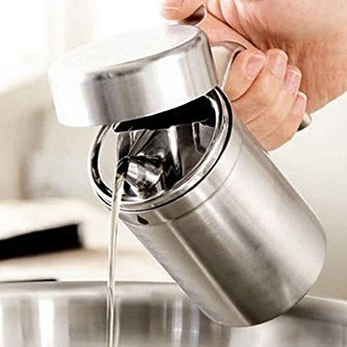 LYCOS3 Oliera in Acciaio INOX 304, Antipolvere a Tenuta d'Olio Con Manico, Capacità 500 ml per la Cucina