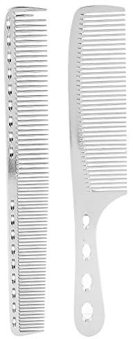 Broco Peigne professionnel aerospace aluminium anti-statique clairsemé salon de coiffure outil de beauté (2 pièces/ensemble)