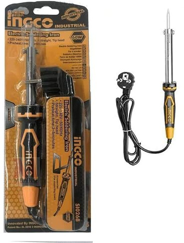 Ingco Si0268 Saldatore Elettrico Da 60 W Professionale Con Testa a Punta Dritta