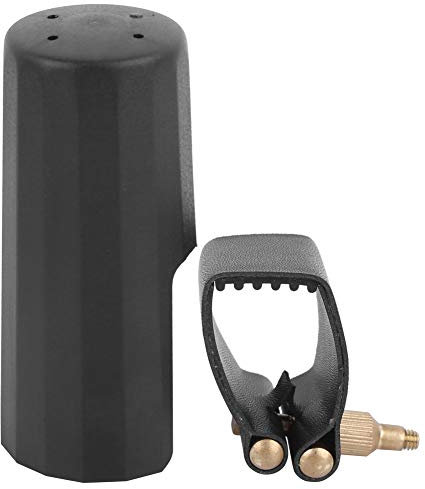 Keenso Leichter Mundstückclip für Altsaxophon, Leder, zentrale Einheit, Ligatur Alt, für Mundstück, Spielen von Instrumentenzubehör