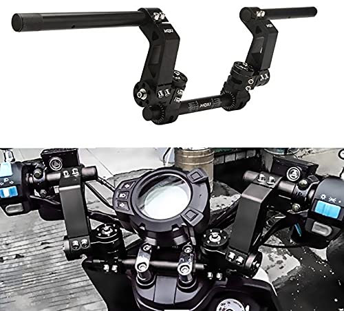 OXMART 7/8 22MM Adjustable Motorcycle Handlebars Handle Bar, Detachable Black Steering Hangers Handle Bars System for 125cc Scooter Models 1 Pair
