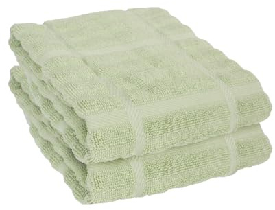 All-Clad Solid Kitchen Towels: Highly Absorbent, Super Soft Long Lasting - 100% Cotton, 17x30 Tea Towels for Cleaning & Drying Dishes, Pans, Glassware, or Countertops, (2-Pack), Fennel