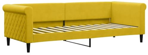 vidaXL Sofá Cama Terciopelo Amarillo 80x200 cm, Cama de Invitados, sofá, sofá Cama Individual, sofá Cama cómodo, sofá para Dormir