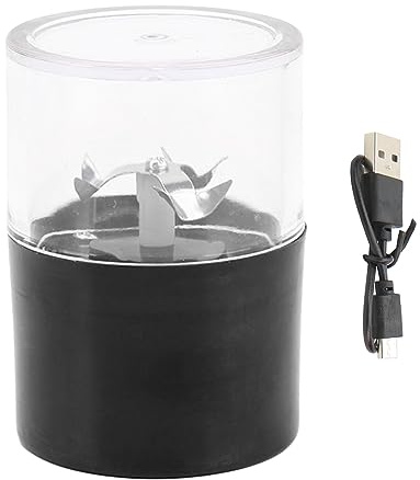 Molinillo eléctrico de especias eléctrico con hoja de acero inoxidable, recargable por USB, portátil, trituradora para especias, hierbas, cigarrillos, color negro