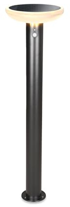 Esotec Solar Wegeleuchte Solar Pollerleuchte Linus90 Bewegungsmelder 102939 | Solar Wegeleuchte Ø25xH89,7cm, Edelstahl schwarz, PIR 90°/6-8m, CCT 3000/4500/6000K, 100/700/1000lm, 9Std, Akku wechselbar