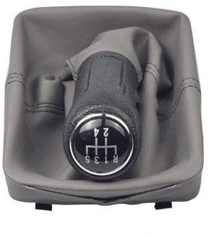 Auto Schaltknauf Für VW Für Polo 9N 9N2 2002-2009 5 Gang Auto Schaltknauf Abdeckung Auto Manuelle Übertragung Shifter Hebel Abdeckung Auto Shifter Adapter(5 Speed Gray)