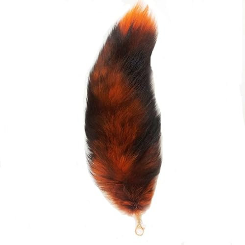 Nocyclonic FuchsschwanzFuchsschwanz Anhänger etwa 40cm,fox tail,Fell Schwanz Keychain fox tail keychain Auto Schlüsselketten Anhänger Weich Flaumig Dicht Dekoration (L)