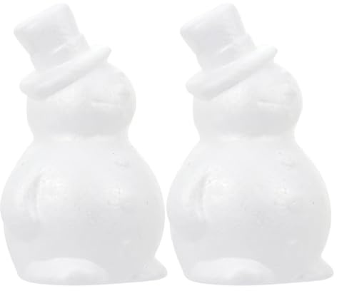 DECORNIJIA 2 Pezzi Pupazzo Polistirolo Natalizio Modello Pupazzo da Decorare per Feste Stampo in Polistirolo Bianco Resistente per Progetti DIY Natale Addobbo Creativo per