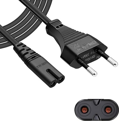 1,5m C7 Netzkabel 2 Polig – Stabil Stromversorgung for TV PC Spielkonsole Drucker, VDE-Zertifiziert Kompatibel mit Samsung Philips LG Sony PS5 PS4 PS3 HP Envy Microsoft Surface