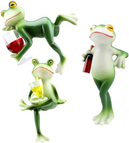 Lovin Product Mini Porte-Pot Fées Grenouille, Lot 3 Figurines Résine Jardin