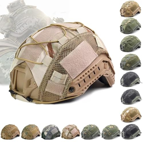 Tactical Helmet Cover Camo FAST Airsoft Paintball High-cut Helmet Cloth Hunting Shooting Helmet Accessories with Elastic Cord