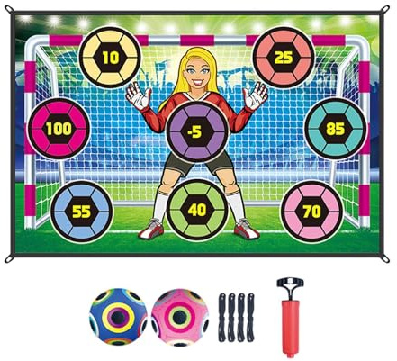 CoudarTitie Set da Gioco di Calcio per Ragazzi E Ragazze, Gioco di Lancio del Bersaglio con Pallone Adesivo per Interni Ed Esterni, Style D