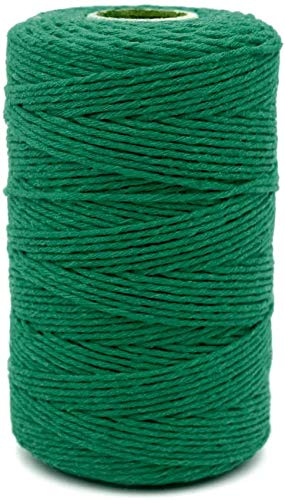 jijAcraft Baumwollschnur Grün Schnur Makramee Garn 2mm x 200M Bastelschnur zum DIY, Geschenkverpacken, Gärtnern