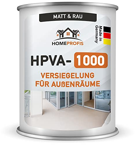 Home Profis® HPVA-1000 matte & rutschfeste Versiegelung (10m²) für Balkon & Terrasse – Raue 2K Epoxidharz Außen Bodenversiegelung (1kg) Schutzschicht für Bodenbeschichtung