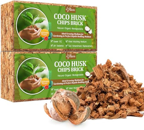 Riare 2ein Kokoschips für Pflanzen – mit 100% Kokosfaser, als torffreie Orchideenerde, für luftdurchlässige Feuchtigkeitsspeicherung – for Garten, Hochbeet,Bepflanzung Reptilienbeete(2)