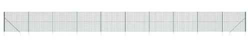 vidaXL Maschendrahtzaun mit Bodenhülsen Grün 1,4x25 m