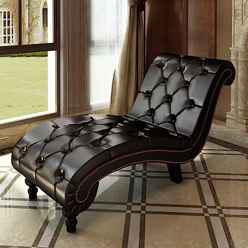 Homgoday Chaiselounge Braun Polyurethan 145x52x77cm Wohnzimmer Model240407