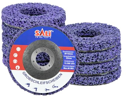 SALI 115mm CSD Scheibe Schleifscheiben für Winkelschleifer 10 Stück Reinigungsscheibe Set Grobreinigungsscheibe Schleif Scheibe Nylongewebescheibe Reinigen Entfernen von Farbe Rost Schweißnähte, Lila