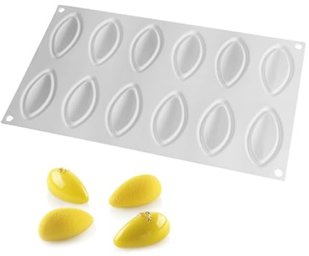 YYAOGAGNG 3D Olive Silicone Baking Mold Quenelle Silicone Mold Chocolate Cake Mould Rugby Shaped Baking Mould Ice Cubes or Chocolate Reusable Non-Stick Easy Release Baking Molds