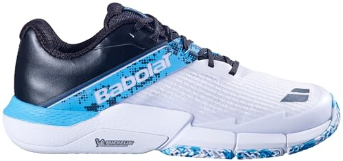 Babolat Scarpe da paddle Movea 2 Uomo, Bianco/Blu Ciano, 40 EU