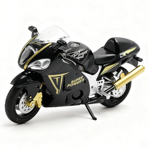 JhavexToy Moto Jouet 1:18 Jouets Moto en Alliage Créative Mini Simulation Motos Moderne Décorations Motos Décoration de Cadeaux de Vacances pour Garçons et Filles - Noir