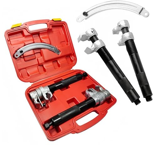 SQFOR 2PCS Spring Compressor Tool, Automotive Coil Spring Compressor Tool, Heavy Duty Macpherson Strut Spring Compression Set with Safety Bracket, Max 2200LBS, for Car Truck ATV UTV