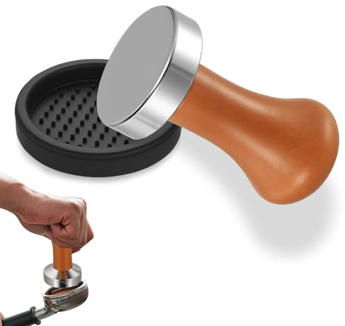 Kaffee Tamper 51mm Set, Espresso Tamper Set 51mm Tampers, Kaffeestampfer Espresso Zubehör mit Holzgriff, für Espressomaschine Kaffeeliebhaber Siebträger Zubehör
