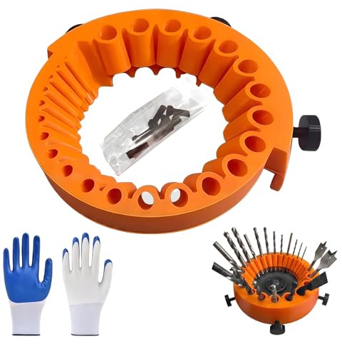 pelriox Afilador de Brocas Naranja – Alto Rendimiento Herramienta Afiladora de Brocas para Brocas de 2-13mm, Compatible con Amoladoras Angulares 115/125mm, Incluye Guantes de Protección