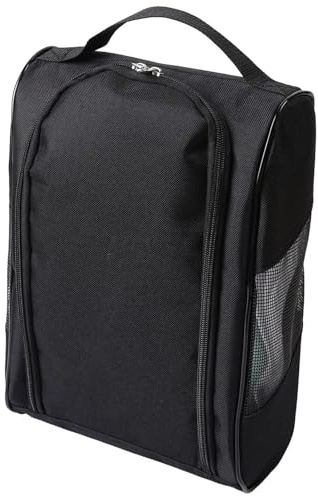 Bolsa para Zapatos de Golf Transpirable, Organizador de Viaje con Cremallera y Ventilación, Bolsa Ligera para Zapatillas de Golf y Deporte, para Hombres y Mujeres (Negro)