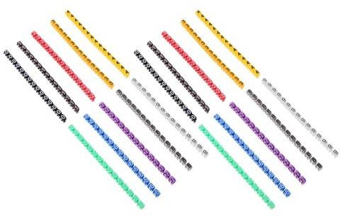 LALAFINA 300 Unidades Etiquetas para Cables Eléctricos Clip, Tubos Marcadores de Números 0-9 en Plástico, Colores Variados para Oficina y Hogar, Organización Clara y Profesional