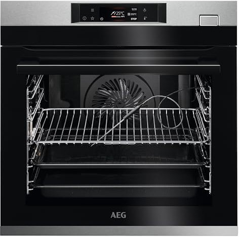 AEG BSE78228BM Dampf-Backofen / Serie 8000 Dampfgaren: 100% Dampf mit automatischem Assistenten / TFT-Full-Touch-Farbdisplay / Dampfreinigung / Kerntemperatursensor / Made in Germany / Schwarz