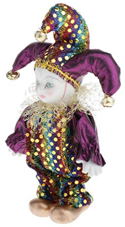 perfk 6.3 ''Poupée Triangel Debout Clown Poupée En Porcelaine Poupée avec Belle