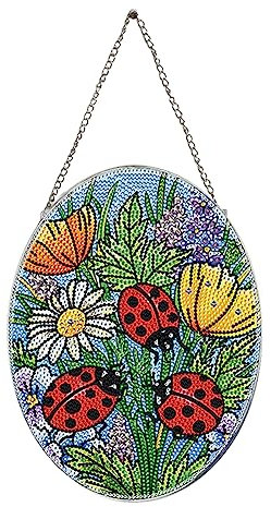 Demiawaking 5D DIY Diamond Painting Girlande Kranz Diamant Painting Anhänger Kits mit Kette, Diamant Malerei Türkranz Handwerk Tür Fenster Deko DIY Geschenk (G)
