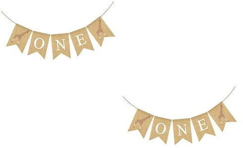 ibasenice 2stücke Geburtstag Banner Mit Giraffen- Fischschwanz-Burlap-Dekoration Für Shower Und Kindergeburtstag Wiederverwendbare Hängedekoration Für Feierliche Anlässe