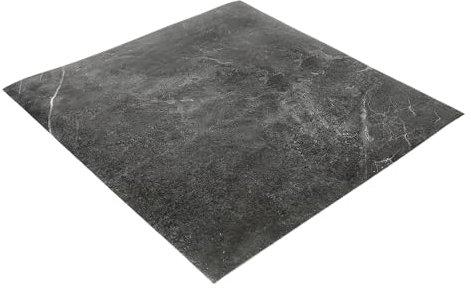 32 stycken svarta självhäftande golvplattor PVC-golvbeläggning vinylgolv 30 x 30 cm för vardagsrum, sovrum, badrum, matsal, kök