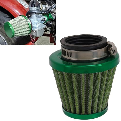 46 mm Filtro Aire,Universal Filtro Aire Moto,Filtro Aire Admisión Aluminio para Motocross Pit Bike Scooter ATV Carburador Limpiador de Carburador-Verde