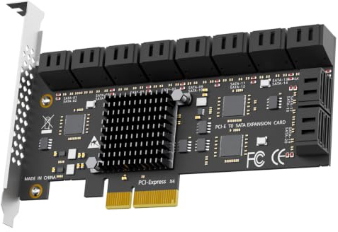GLOTRENDS SA3220 20-Port PCIe X4 SATA Erweiterungskarte, Kompatibel mit Windows, Linux, Mac OS, NAS