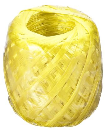 PATIKIL Corde en Polyester Nylon Plastique de 180m/590Ft, Rouleau de Cordes de Paquets de Ficelle de ménage pour Le Jardinage, l'emballage, l'artisanat DIY, Jaune