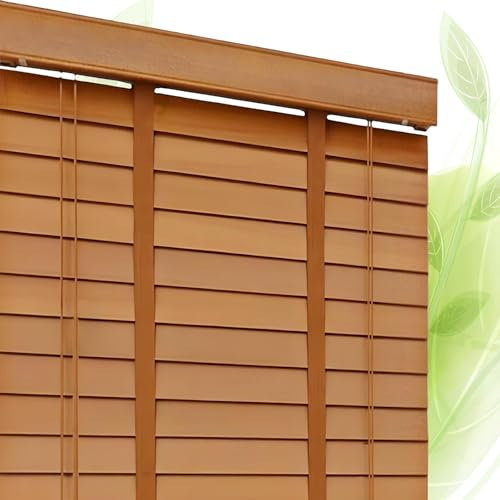 Eiauiuo Jalousien aus Holz 50mm Lamellen Horizontale Fensterjalousien Sonnenschutz Sichtschutz Jalousetten Fenster Intern/Extern Installieren Gefiltertes Licht Innen Lärmminderung Rollos(130x160cm)