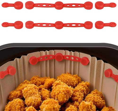 AOOTE Air Fryer Magnet Silikon Schnalle Set, Luftfritteusen Backpapier Befestigungsschnalle, Zum Festhalten von Luftfritteusen-Pergamentpapier, Küchenwerkzeuge Zum Kochen Und Backen