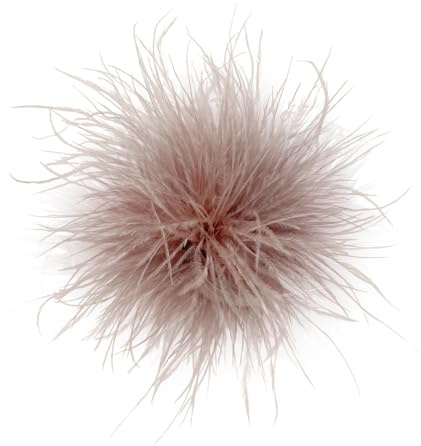 Dainty Feather Flower Large Brooch Pin for Women Men Elegant Oversized Floral Lapel Pins Shawl Dress Suit Clothes Accessories Wedding Party Dance Banquet Fashion Jewelry 150mm (Pink Brown)