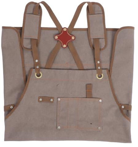 LOORGVEL Delantal de Resistente con Tirantes Cruzados Ajustables Cómodo para Jardinería Carpintería Cocina y Trabajo Taller Unisex