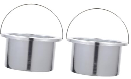 FIXOSHEE Recipiente para Derretir Cera de Aluminio 2 Unidades 100 Mm Antiadherente para Depilación Profesional Uso en Salón y Casa
