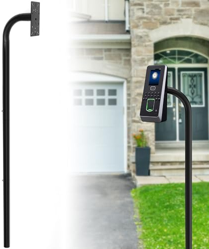 Universal Gooseneck Pedestal Post 70.9 Steel Keypad Mounting Post Bracket for Automatic Gate Opener, Outdoor Mailboxes Mount Pedestal Compatible with Mighty Mule Ghost Controls Topens Digital Keypad