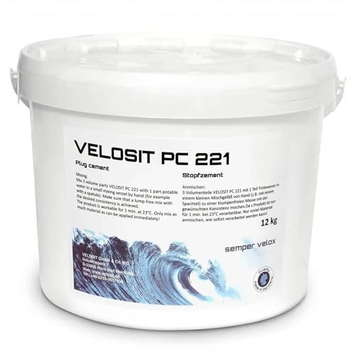 Cemento de Secado Rápido con Cristalización Velosit PC 221 (12kg) - Sellado de fugas y filtraciones con flujo de agua en hormigón y mampostería