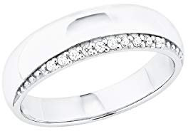 s.Oliver Ring 925 Sterling Silber Damen Ringe, mit Zirkonia synth., Silber, Kommt in Schmuck Geschenk Box, 2027571