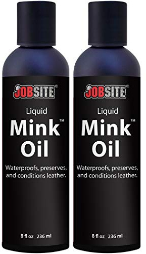 JobSite Premium Mink Oil Leather Waterproof Liquid - 8 oz - 2 Pack